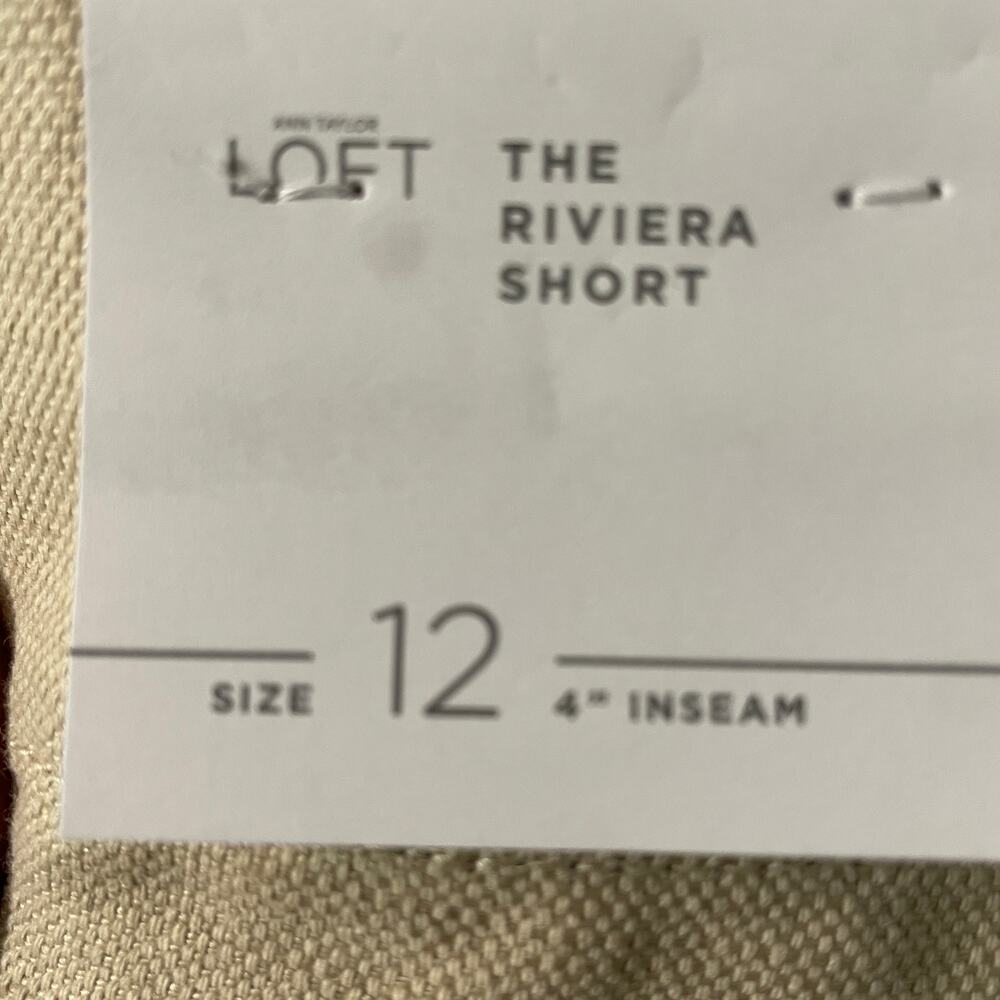Ann Taylor Loft The Riviera Short Tan Fringe Hem Sizes 12 Linen/Cotton NWT - Picture 6 of 7